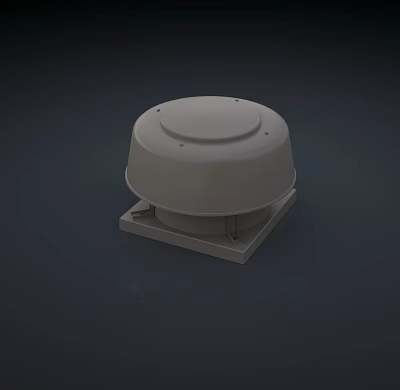 Domed Architectural Component With Circular Top And Square Base Structure 3d model
