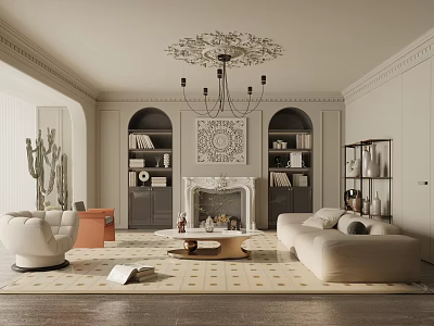 French Living Room 3d model