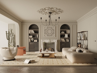 French Living Room 3d model