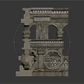 Classical Architecture Stone Components With Columns Bases And Ornate Carved Brackets 3d model