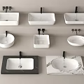 wash basin wash basin counter basin under counter basin faucet wash basin 3d model