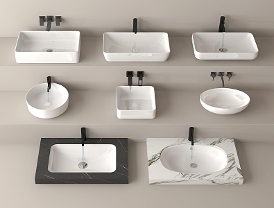 wash basin wash basin counter basin under counter basin faucet wash basin 3d model