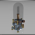 Modern Industrial Furniture Lamp With Metal Base Transparent Shade And Brass Connectors