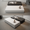 Minimal black and white coffee table 3d model