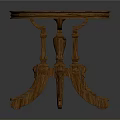 Wooden Round Side Table Featuring Carved Legs And Classic Natural Wood Grain Design