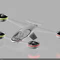 Intelligent Machine Drone With Four Propellers Transparent Cockpit And White Design