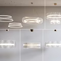 Modern Pendant Lighting Combinations With Geometric Round Oval Shapes And Transparent Design