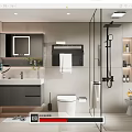 Modern Bathroom Interior Design With Glass Shower Vanity Toilet And Mirror