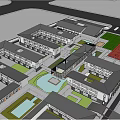 Campus Building Primary and Secondary School Building New Chinese Campus 3d model