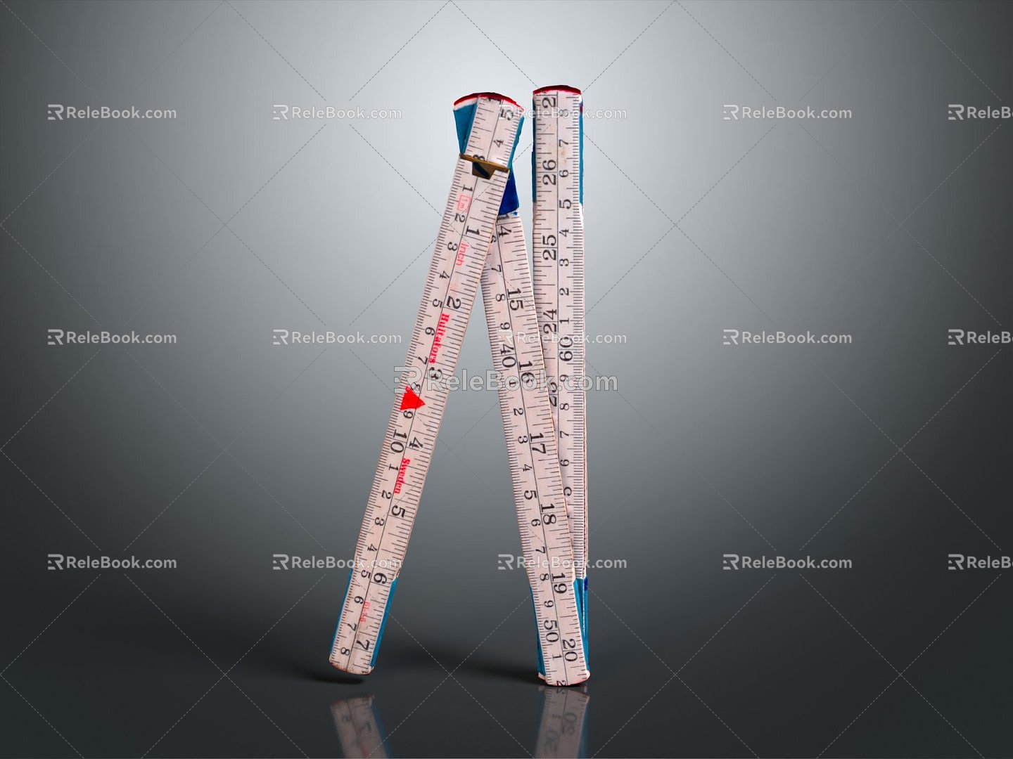 Modern Ruler Tape Folding Ruler Tool 3d model