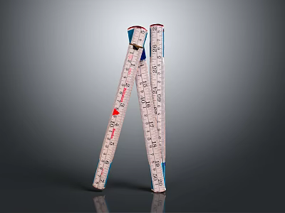 Industrial Equipment Two High Precision Measuring Rulers With Clear Markings For Factories 3d model