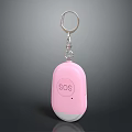 Pink SOS Emergency Keychain With Safety Alarm Function And Key Ring Design 3d model