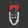 Sleek White And Red Convertible Supercar With Rear Spoiler And Sporty Aerodynamic Design