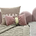 Pastel Pink Blue Children's Beds With Soft Cushions Blankets And Stuffed Toys