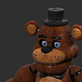 Brown Toy Bear Wearing Black Top Hat And Bow Tie With Blue Eyes