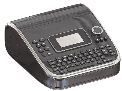 Professional Office Appliance Desktop Label Printer With Display Screen Keyboard And Control Knob 3d model