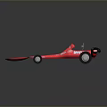 Red Spoon Shaped Toy Car With Coca Cola Logo And Black Wheels