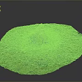 Natural Stone And Wood Arrangement On Round Green Grass Surface