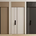 Modern Security Doors in Light Brown Beige and Dark Gray with Sleek Handles and Locks