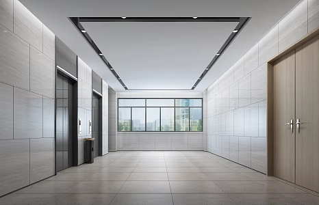 Modern Elevator Hall Elevator Court Elevator Hall Standard Elevator Hall Elevator Button Elevator Trash Bin Elevator Door 3d model