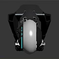 Futuristic Black Motorcycle With Sleek Design White Wheels And Blue Accent Lights