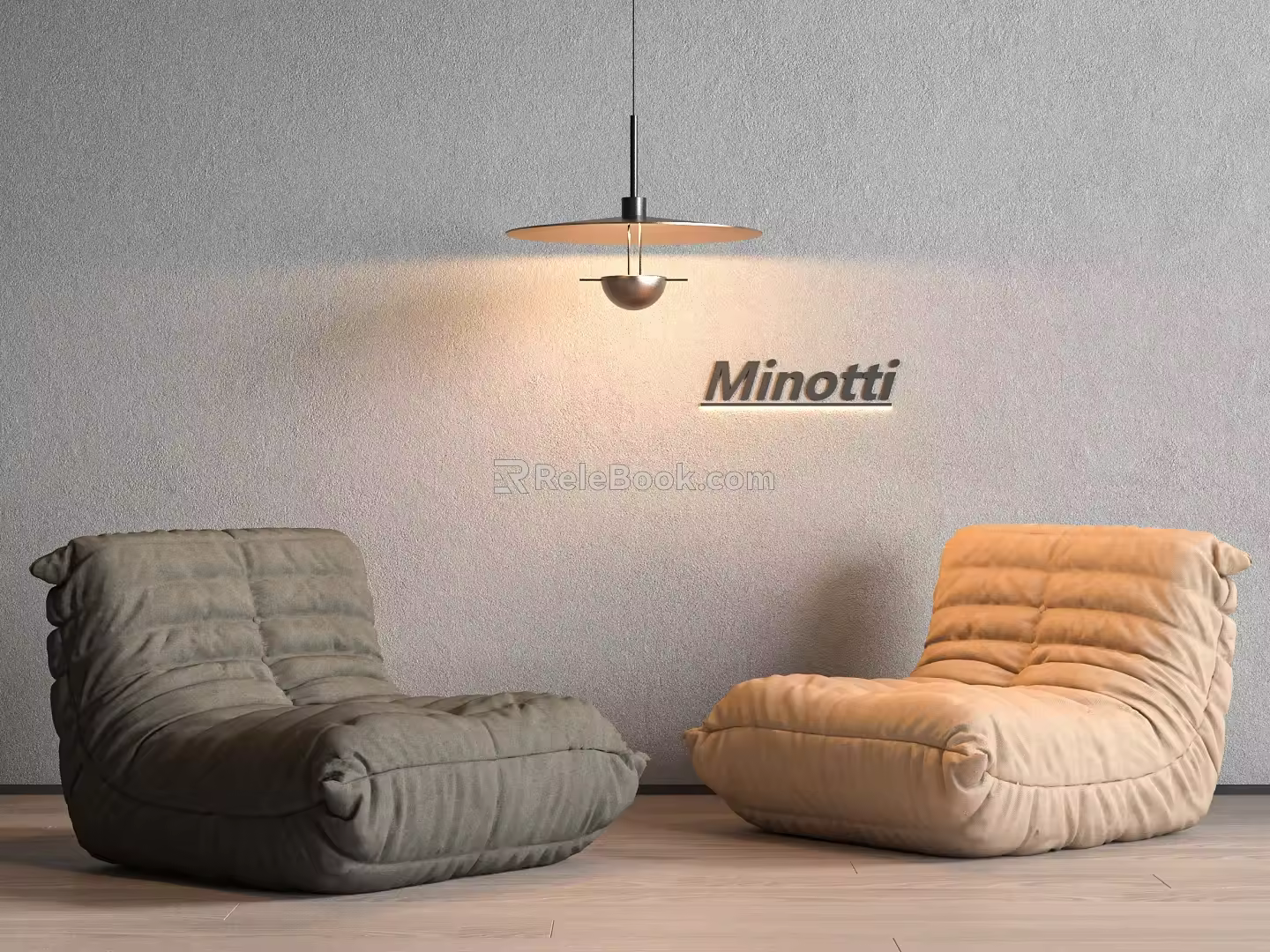 Modern Ligne roset Lazy Sofa Caterpillar Sofa Chandelier 3d model