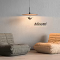 Modern Ligne roset Lazy Sofa Caterpillar Sofa Chandelier 3d model