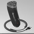 Ergonomic Electric Shaver With Three Head Black Design Corded Charging And Red Indicator Light