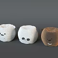 Three Cute Animal Shaped Bean Bag Chairs in White Brown and Panda Styles