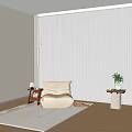 Vertical Venetian Curtain Dream Curtain Caterpillar Lazy Leisure Sofa Coffee Table Side Table Ornaments 3d model