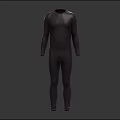Black Full Body Bodysuit Front And Back Views Shiny Spandex Material For Sports Wear
