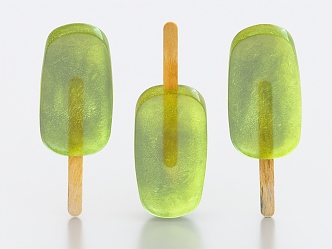 Popsicle Ice Cream Food Green Tongue 3d model