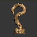 Golden Carved Curved Furniture Ornament With Intricate Patterns And Stable Base