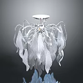 Elegant Feather Shaped Glass Chandelier With Modern Design And Decorative Accents