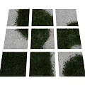 Diverse Terrain Sample Tiles With Green Grass And Gray Gravel Combinations
