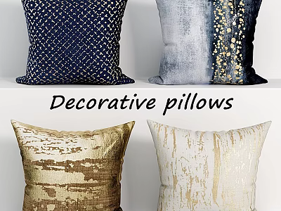 Decorative Pillows With Various Designs Colors And Textured Patterns For Home Decor 3d model