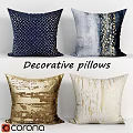 Decorative Pillows With Various Designs Colors And Textured Patterns For Home Decor 3d model