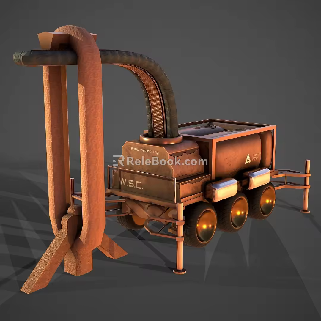 Modern Science Fiction Space Mining Car Modern Science and Technology Science Fiction Industrial Car Mining Car Mining Car 3d model
