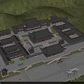 Ancient Chinese Architecture Complex With Courtyard Layout And Traditional Roofs