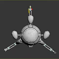 Game Movie Robot Character With Metallic Design Mechanical Limbs And Reflective Surface