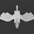 Pixel Art White Pegasus With Wings 3D Render In Minecraft Block Style 3d model