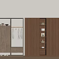 Modern Wooden Wardrobe With Hanging Space Drawers Shoe Storage And Glass Door Internal Shelves