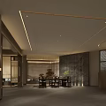 New Chinese Style Club Hall Rotating Stairs Chinese Style Light Box Tea Table and Chair Screen 3d model