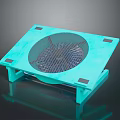 Light Blue Laptop Cooling Pad With Built in Fan Mesh Design And Stable Stand