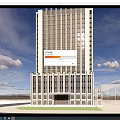 Modern High Rise Office Building With Light Colored Facade And Large Windows 3d model