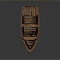 Rustic Blue And Brown Wooden Boat With Weathered Hulls And Wooden Seats