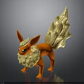 Orange Fox Character Figurine With Large Ears Fluffy Tail And Yellow Mane