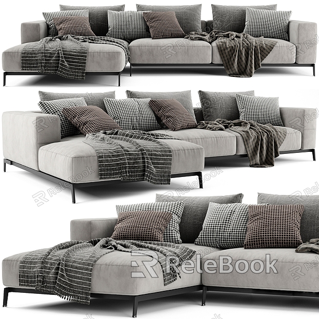 Flexform gray corner sofa model