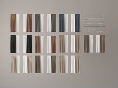Curtain Samples With Various Colors And Materials For Home Decor Options 3d model
