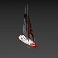Game Movie Character Featured on Sailboat Model with K-LINE Logo and Red Heart Design
